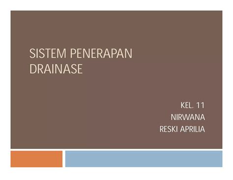 Sistem Penerapan Drainase Ppt