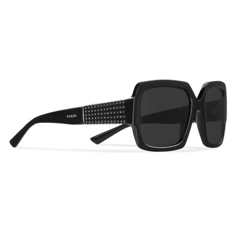 Prada Prada Monochrome Square Sunglasses Black Crystals Prada Collection Sunglasses