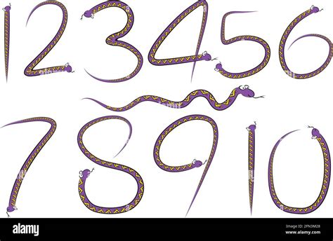 Snake With Numbers To Design Set Stock Photo Alamy