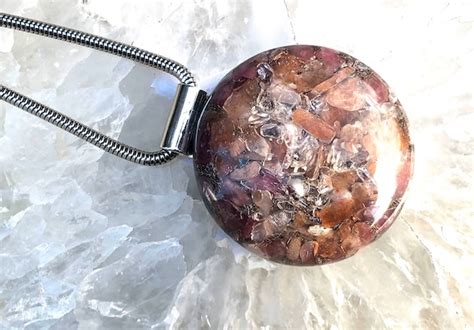 Orgonite Orgone Pendant Large Peach Moonstone Quartz Pink Etsy UK