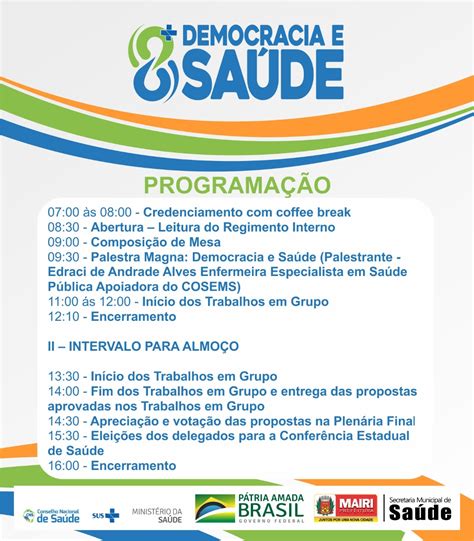 Etapa Municipal Da Conferência Nacional De Saúde Será Realizada Nesta