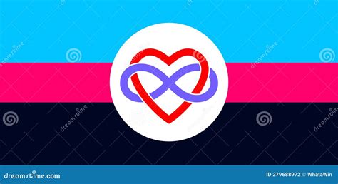 Polyamory Movement Pride Flag Polyamorous Symbol Heart Stock Vector