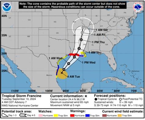 Tropical Storm Francine Moves In Gulf To Bring Heavy Rain To Southeast