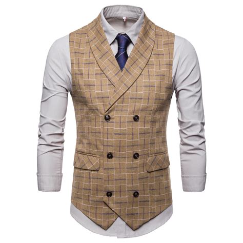 2018 Suit Vest Men Jacket Sleeveless Vintage Tweed Vest Fashion Spring ...