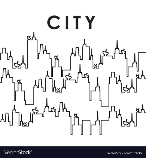 City design building icon black and white Vector Image