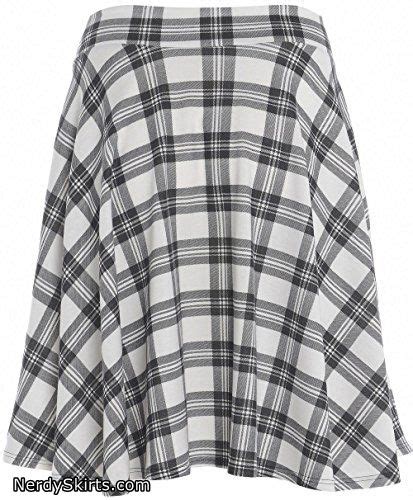 Womens Plus Size New Tartan Check Block Stretch Band Flared Skater