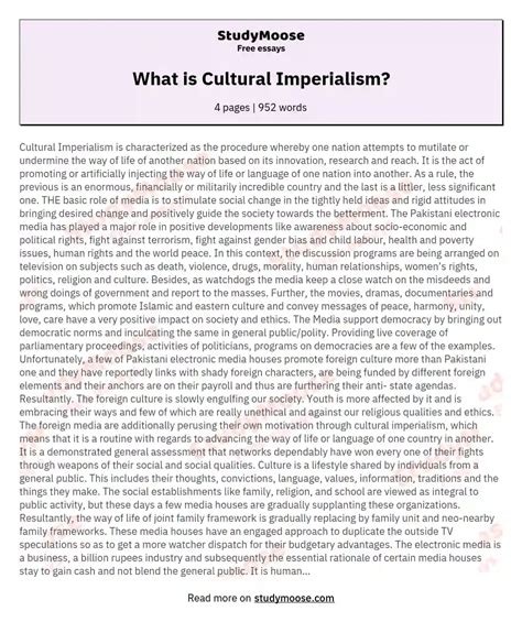 What is Cultural Imperialism? Free Essay Example