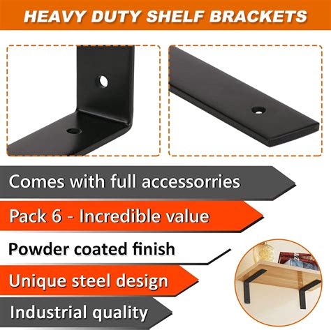 Buy Mloqi Heavy Duty Shelf Brackets Black Shelf Brackets Iron L