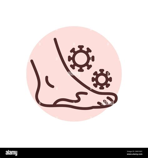 Icône De La Ligne Noire Des Pieds Mycose Dermatologie Problème De