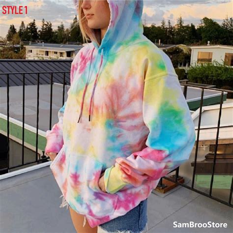 Pastel Tie Dye Hoodie Women Fashion Print Sweatshirt Pink Etsy