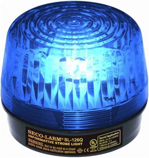 Seco Larm SL 126Q B Blue Strobe Light For 6 To 12 Volt Use For