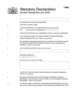 Statutory Declaration Form Uk Pdf Complete With Ease Airslate Signnow