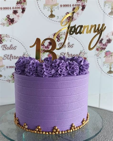 Bolo Roxo Em Cantininho Topo De Bolo Personalizado Purple Cakes