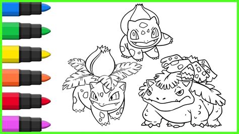 Pokemon Coloring Bulbasaur Evolution Ivysaur Venasaur Pokemon Coloring