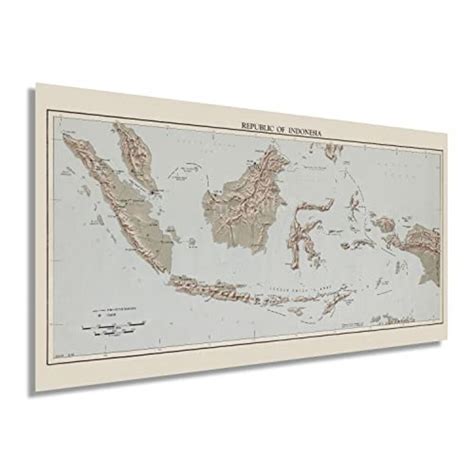 1957 Map of Indonesia Vintage Map Indonesia Wall Art Old Republic of Indonesia Map Southeast ...