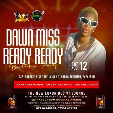 Dawn Miss Ready Ready Birthday Party Access Uk Tickets