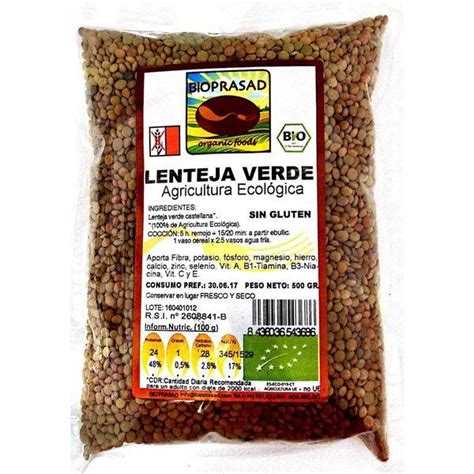 Lenteja Verde Sin Gluten Gr Bio Bioprasad Food Matzo Bread