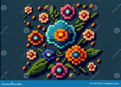 Pixel Art Flower By Pixelplantmaster Royalty Free Illustration