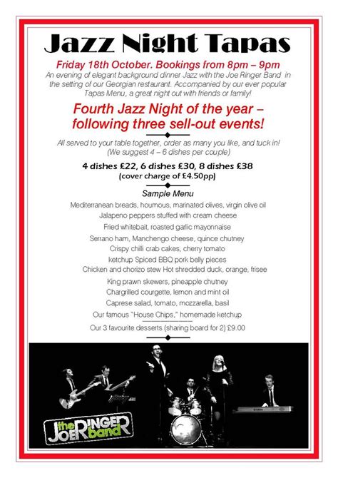 Jazz Night Tapas At Assembly House Norwich