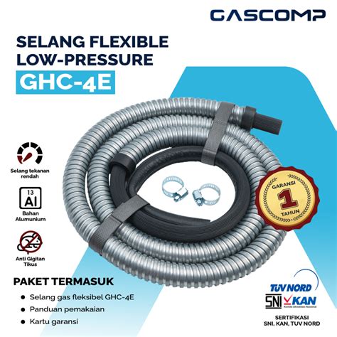 Jual GASCOMP Selang Regulator Gas Flexible GHC 4E Selang Gas Anti