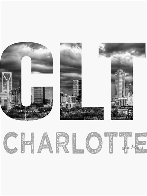 "CLT Airport Code City of Charlotte NC Skyline Art Gift Idea product ...