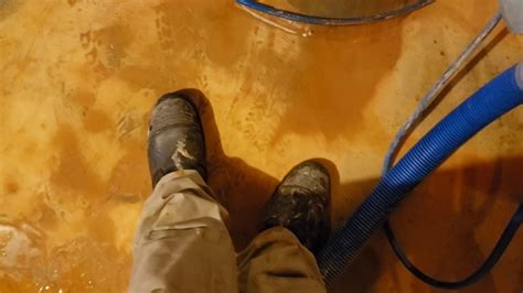 Cleaning A Very Dirty Basement Concrete Floor Youtube