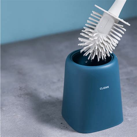 Toilet Brush And Holder Set Soft Silicone Bristle Toilet Bowl Brush