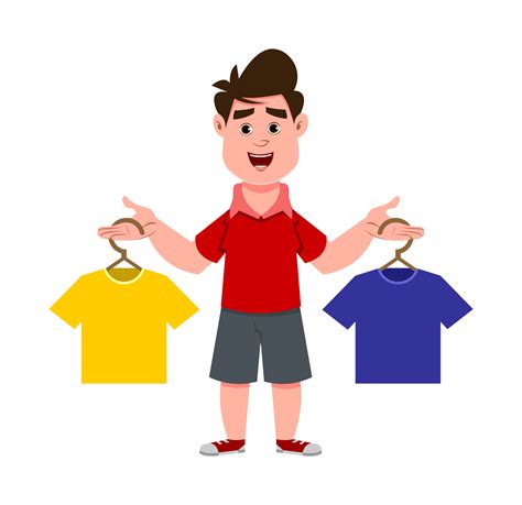 Cute Boy Choosing Clothes 3807532 Vector Art At Vecteezy