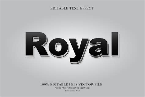 Premium Vector Royal 3d Text Effect Styles Mockup Concept Black Text