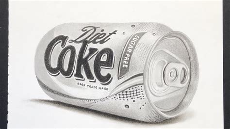 How To Draw 3d Can Of Coke With Pencils Youtube