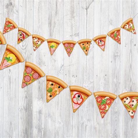 Pizza Printable Banner Pizza Party Banner Pizza Garland Etsy