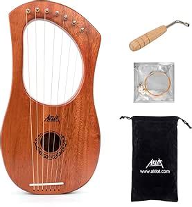 Aklot Lyre Harp Metal String Bone Saddle Mahogany Lye Harp With