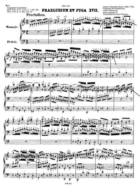 Prelude And Fugue In C Major BWV 547 By J S Bach Secrets Of Organ