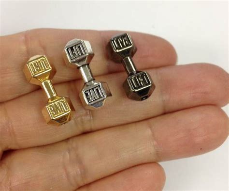 10 Barbell Beads Charm Dumbbell Weightlifting Charm Fitness Etsy