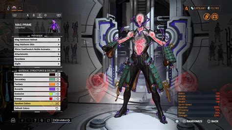 Warframe Mag Heirloom Skin Color Randomizer 100 Dual Energy Color