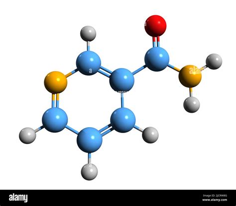 3D Image Of Nicotinamide Skeletal Formula Molecular Chemical