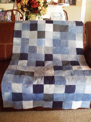 Denim Cathedral Window Quilts Home Decor