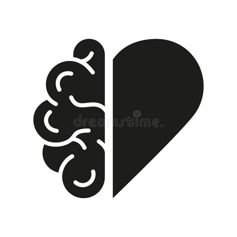 Mental Emotional Health Glyph Pictogram Healthy Rational Balance Between Heart Love And Brain