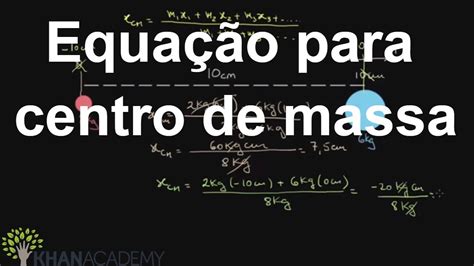 Equação para centro de massa Fisica Khan Academy YouTube