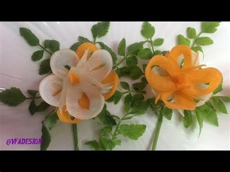 Impressive Ornaments Of Carrot White Radish Flower Garnish How To