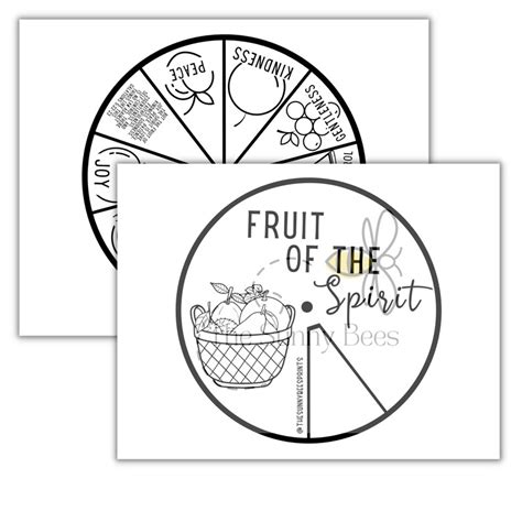 Fruit Of The Spirit Color Wheel Coloring Activity Galatians Etsy