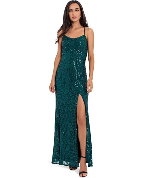 Betsy And Adam Long Sequin Gown 6pm