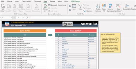 Sitemap Generator Excel Template Web Sitemap Creator Tool