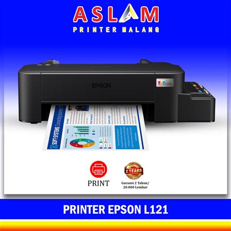 Jual Printer Epson L121 Original Print Only Pengganti Printer Epson L120 Ink Tank Garansi Resmi