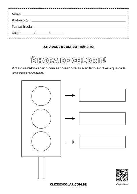 Atividade De Dia Do Tr Nsito Para Educa O Infantil