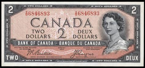 Value Of 1954 Devils Face Bill From The Bank Of Canada Canadian Currency