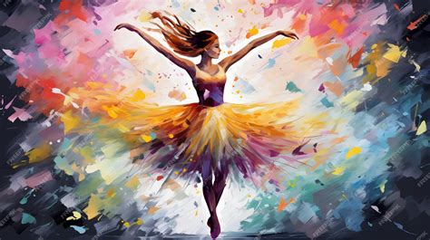 Premium AI Image | Colorful drawing ballerina Ballerina dancing minimal ...