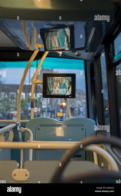 The Interior Of The Upper Deck Of A Double Decker Bus In London With A