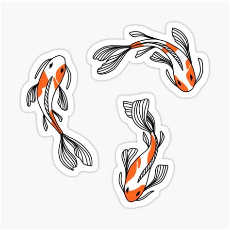 Favorites Redbubble Koi Fish Drawing Fish Drawings Cool Stickers