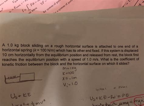 Solved A Kg Block Sliding On A Rough Horizontal Surface Chegg